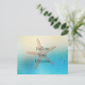 Turkoois Wit Aqua Blauw Strand Zeester Briefkaart (Staand voorkant)