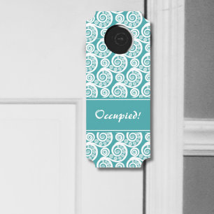 turkoois & wit botanisch varenblad deurhanger