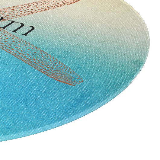 Turkoois Witte Aqua Blauwe Zeester Strand Snijplank (Hoek)