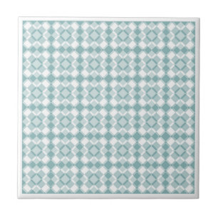Turkoois Witte Checker Argyle Patroon Tegeltje