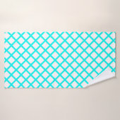 Turkoois Witte Harlekijn Diamant Strepen Patroon Badhanddoek (Badhanddoek)