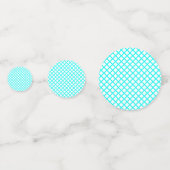 Turkoois Witte Harlekijn Diamant Strepen Patroon Confetti (Achterkanten)