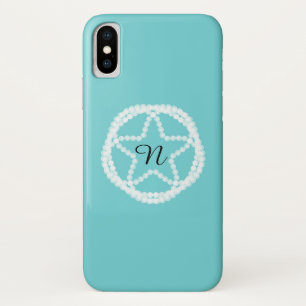 Turkoois Witte Parel Ster Elegant Klasse Minimalis Case-Mate iPhone Case