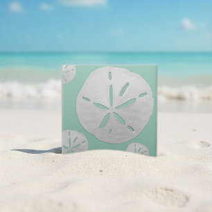 Turkoois Witte Tropische Strand Sanddollar Kust Tegeltje