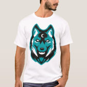 Turkoois wolfskop t-shirt (Voorkant)