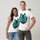 Turkoois wolfskop t-shirt (Unisex)