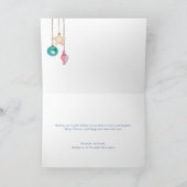 Turkoois Zeeën en Groet Schelp Ornament Foto Feestdagen Kaart (Binnen)