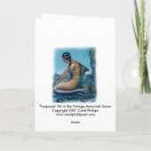Turkoois  zeemeermin Wenskaart Kaart (Achterkant)