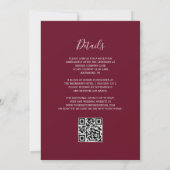 Turkoois Zilver Agaat Burgundy QR Code Bruiloft Kaart (Achterkant)