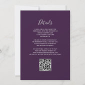 Turkoois Zilver Agaat Paars QR Code Bruiloft Kaart (Achterkant)