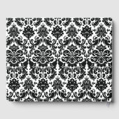 turkoois, zwart damast liefde harten bruiloft gastenboek (Achterkant)