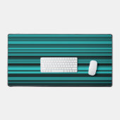 Turkoois Zwarte Strepen Bureaumat (Keyboard & Muis)