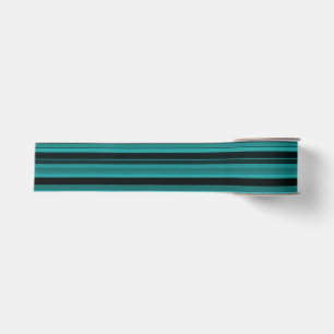 Turkoois Zwarte Strepen Grosgrain Lint