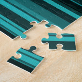 Turkoois Zwarte Strepen Legpuzzel (Zijkant)