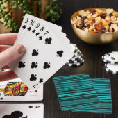Turkoois Zwarte Strepen Pokerkaarten (Insitu)