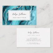 turkooisblauw agaat visitekaartje (Voorkant / Achterkant)