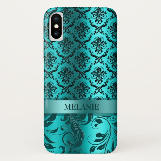turkooisblauwe dampen met metalen neus Case-Mate iPhone case (Achterkant)