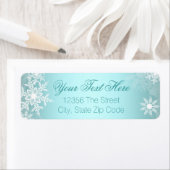 Turkooisblauwe Sneeuwvlok Etiket (Insitu)