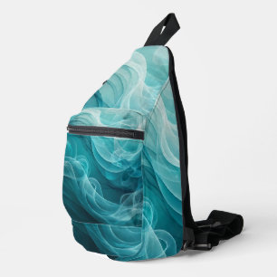 Turkooisblauwe Zee Lucht Wervelende Droom Sling Bag