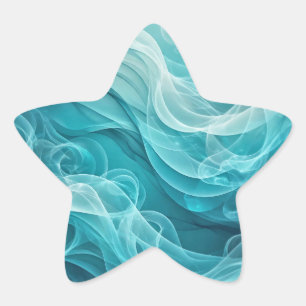 Turkooisblauwe Zee Lucht Wervelende Droom Ster Sticker