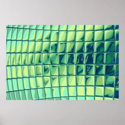 turkooisblokjes poster (Voorkant)