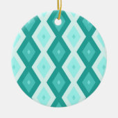Turkooisdiamantpatroon Keramisch Ornament (Voorkant)