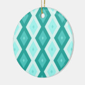 Turkooisdiamantpatroon Keramisch Ornament (Links)