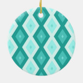 Turkooisdiamantpatroon Keramisch Ornament (Achterkant)