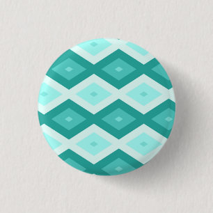 Turkooisdiamantpatroon Ronde Button 3,2 Cm