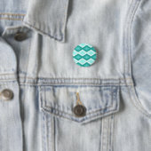 Turkooisdiamantpatroon Ronde Button 3,2 Cm (In situ)