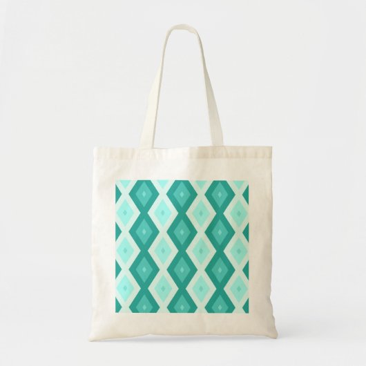 Turkooisdiamantpatroon Tote Bag (Voorkant)