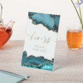 turkooise agate bevoordeelt voetsporen reclamebord met voetstuk (Insitu)