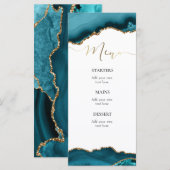 turkooise blauwgroen agate Menu (Voorkant / Achterkant)