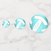 turkooise blauwgroen volleybalverjaardagsfeestje v confetti (Voorkanten)