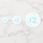 turkooise blauwgroen volleybalverjaardagsfeestje v confetti (Achterkanten)