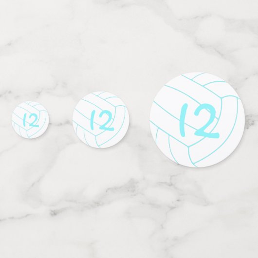 turkooise blauwgroen volleybalverjaardagsfeestje v confetti (Achterkanten)