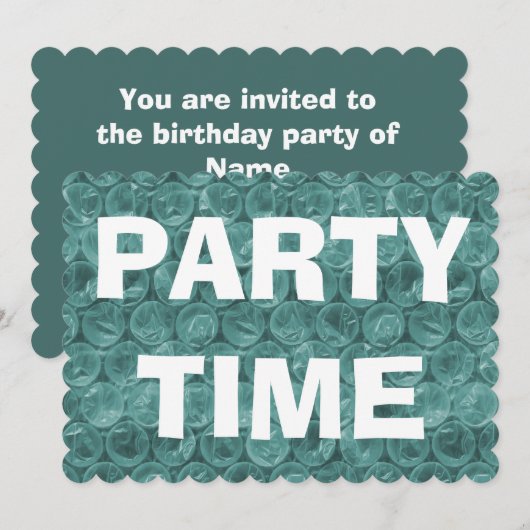 Turkooise bubble rap Patroonverjaarfeest Kaart (Voorkant / Achterkant)
