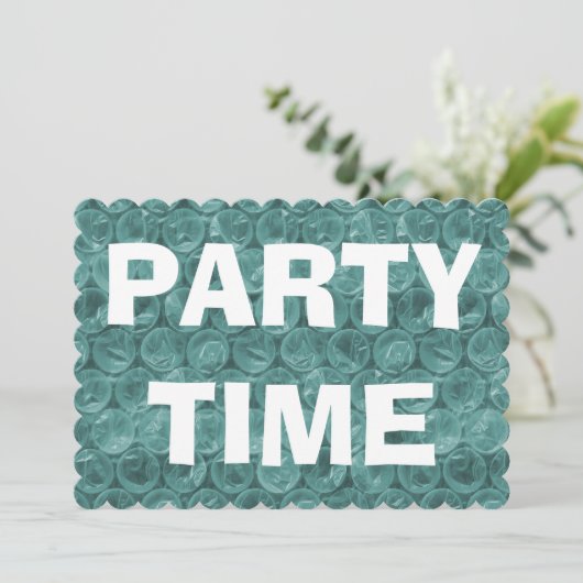 Turkooise bubble rap Patroonverjaarfeest Kaart (Staand voorkant)