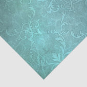  turkooise damask tissuepapier (Detail)