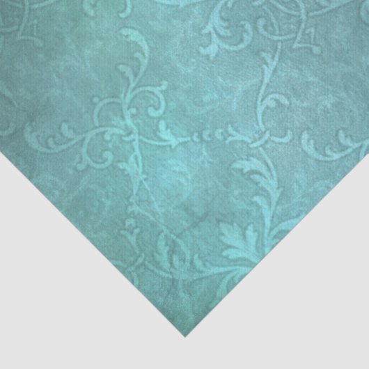 turkooise damask tissuepapier (Detail)