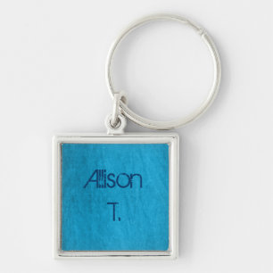 turkooise denim sleutelhanger