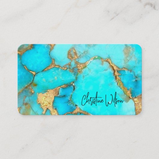 turkooise elegant stone visitekaartje (Voorkant)