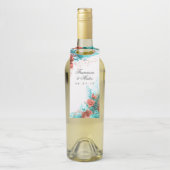 Turkooise en koraalflesfles voor tropische Floral Flessenhanger (Op fles)