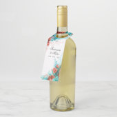 Turkooise en koraalflesfles voor tropische Floral Flessenhanger (Schuin)