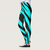 Turkooise en zwarte dierlijke afdruk leggings (Links)