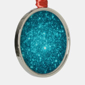 Turkooise Fonkeling Metalen Ornament (Rechts)