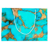 turkooise gemstone Gift Bag Groot Cadeauzakje (Achterkant)