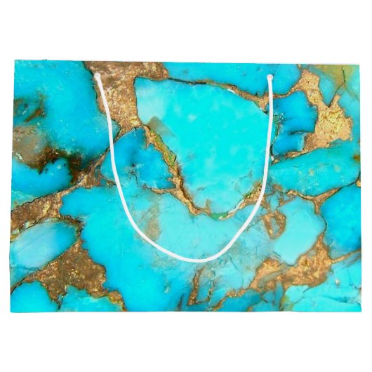 turkooise gemstone Gift Bag Groot Cadeauzakje (Achterkant)