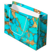turkooise gemstone Gift Bag Groot Cadeauzakje (Voorkant Gekanteld)