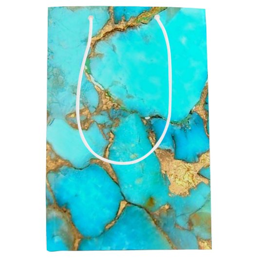 turkooise gemstone medium Gift Bag Medium Cadeauzakje (Voorkant)